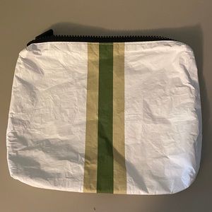 Aloha green and yellow stripe Le Voyageur Pouch